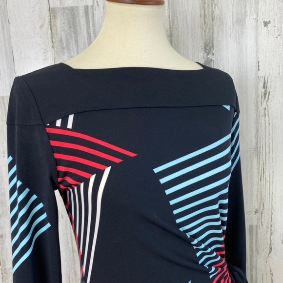 New York & Co 3/4 Sleeve Faux Wrap Dress, M - Picture 3 of 6